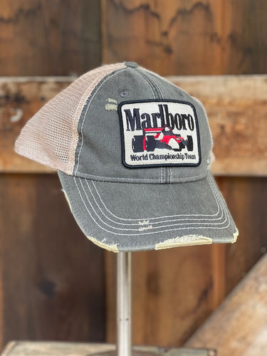 Pit Crew Racing Hat- Distressed Black Snapback